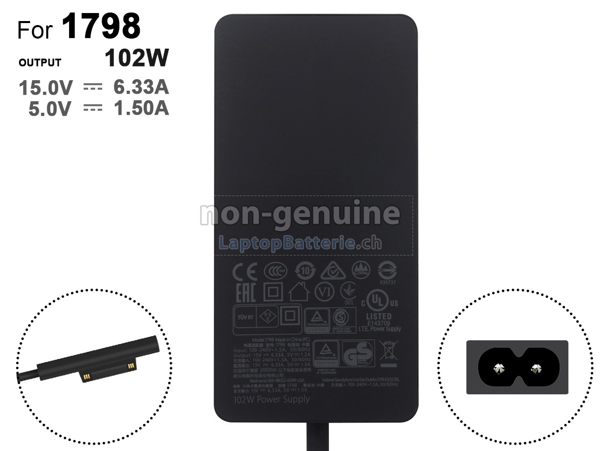Microsoft 15V 6.33A 102W Ersatzadapter