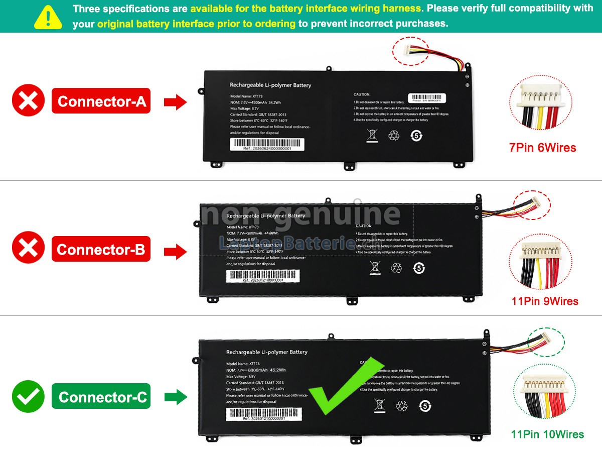AolsteCell XT173 Ersatzbatterie