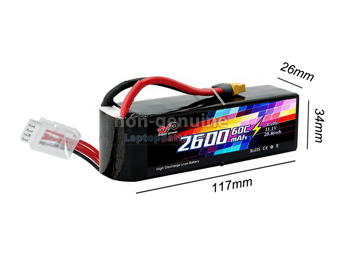 AolsteCell 11.1V 2600MAH 60C XT60 JST-XH 4P Ersatzbatterie