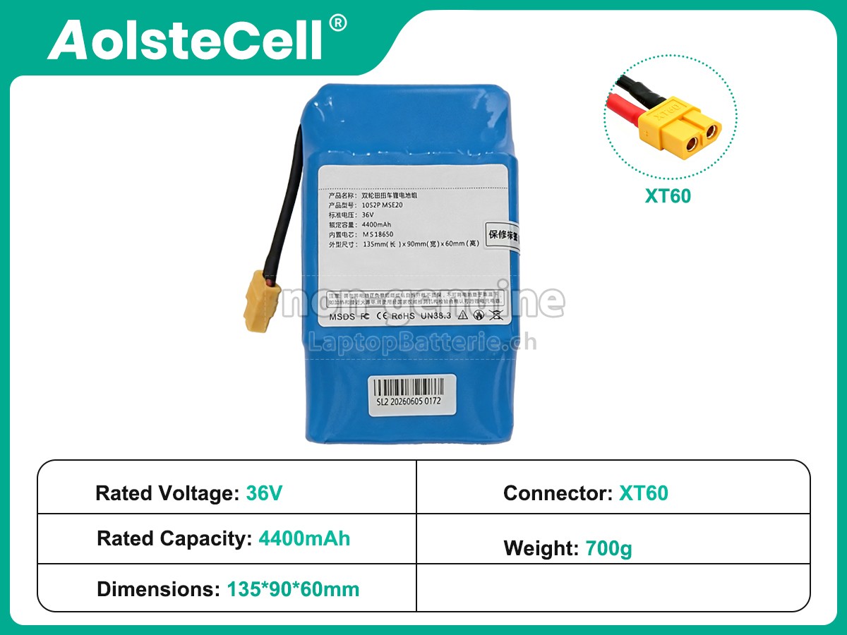 AolsteCell 10S2P MSE20 SELF-BALANCING SCOOTER Ersatzbatterie