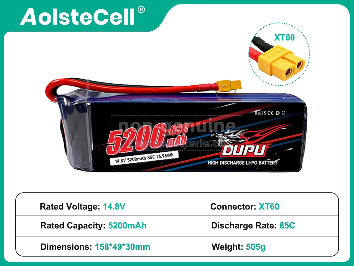 AolsteCell 14.8V 4S 5200MAH 85C XT60 Ersatzbatterie