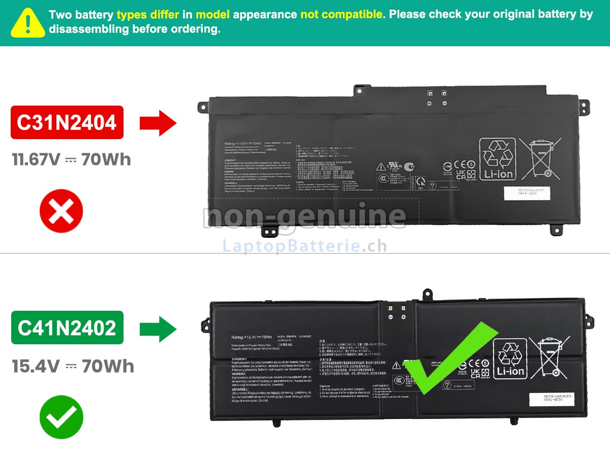 Asus VivoBook S16 S3607CA Ersatzbatterie