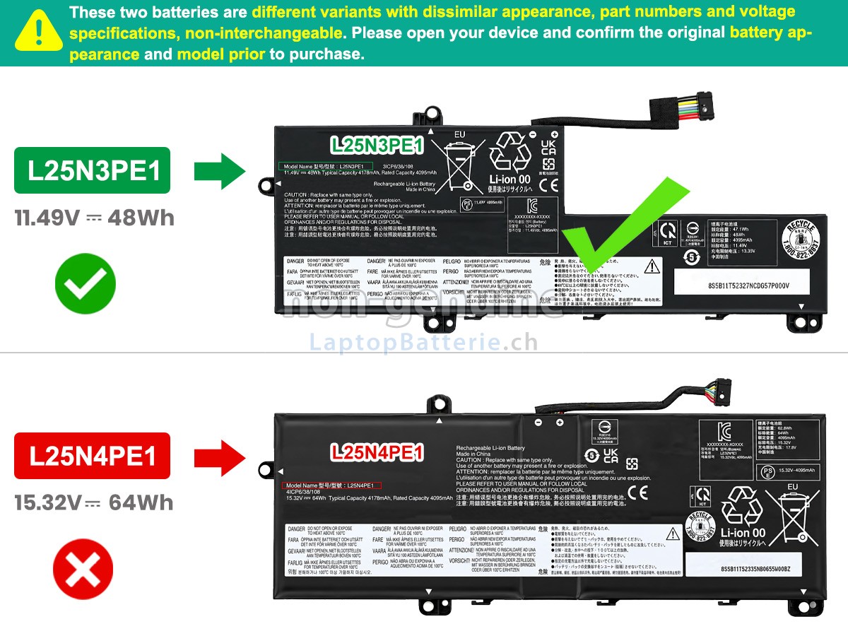 Lenovo L25X3PE1 Ersatzbatterie