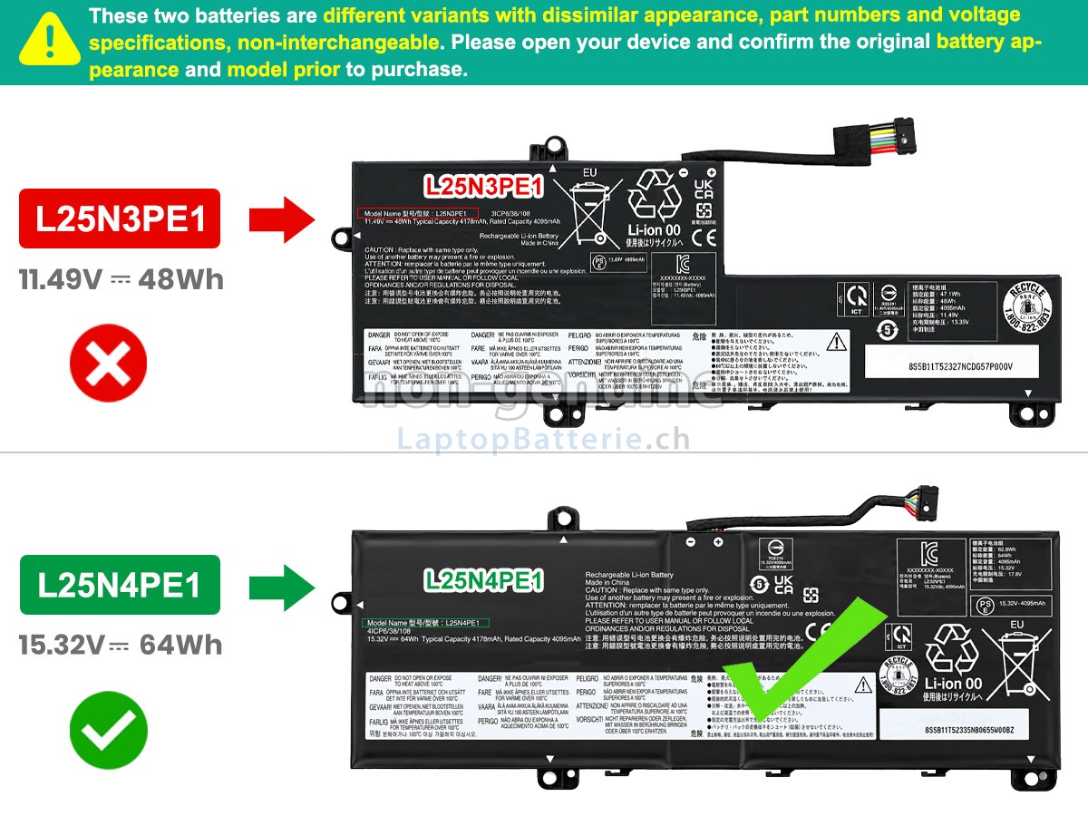 Lenovo L25X3PE1 Ersatzbatterie