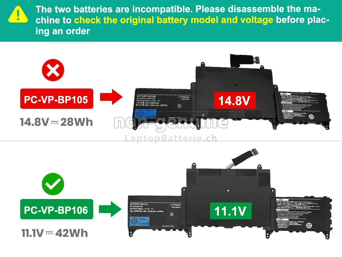 NEC PC-GL186Y3AZ Ersatzbatterie