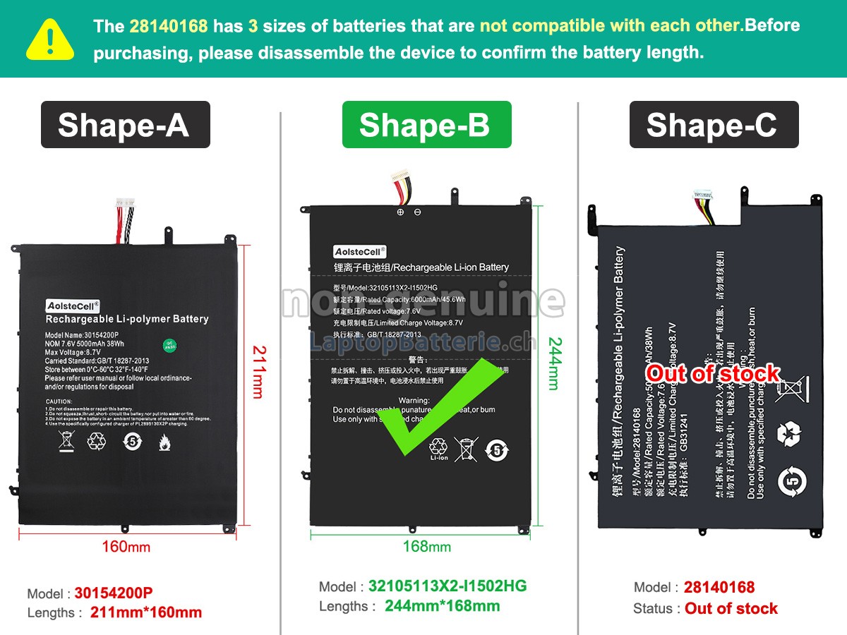 Teclast 28140168 Ersatzbatterie