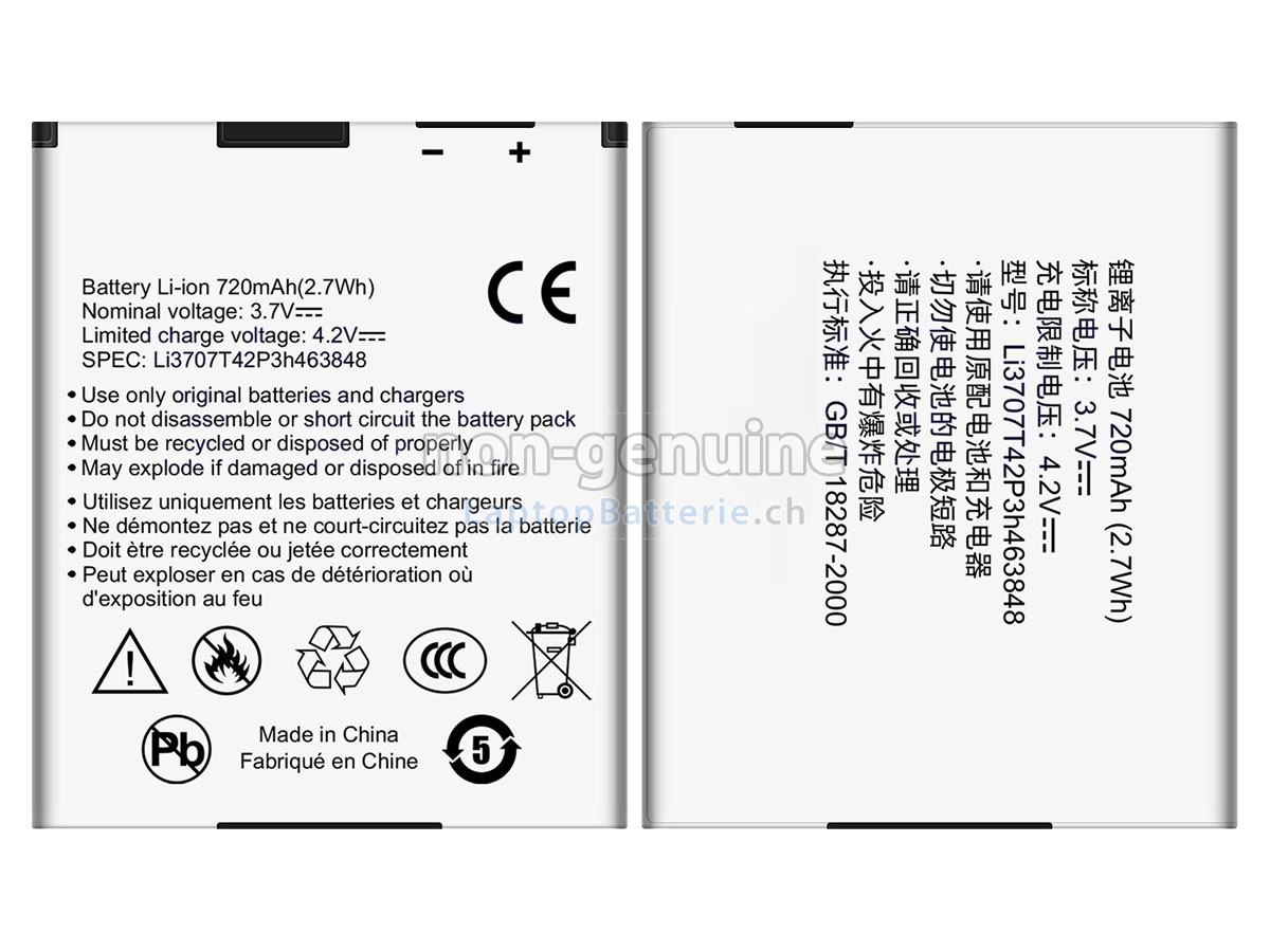 ZTE A833 Ersatzbatterie
